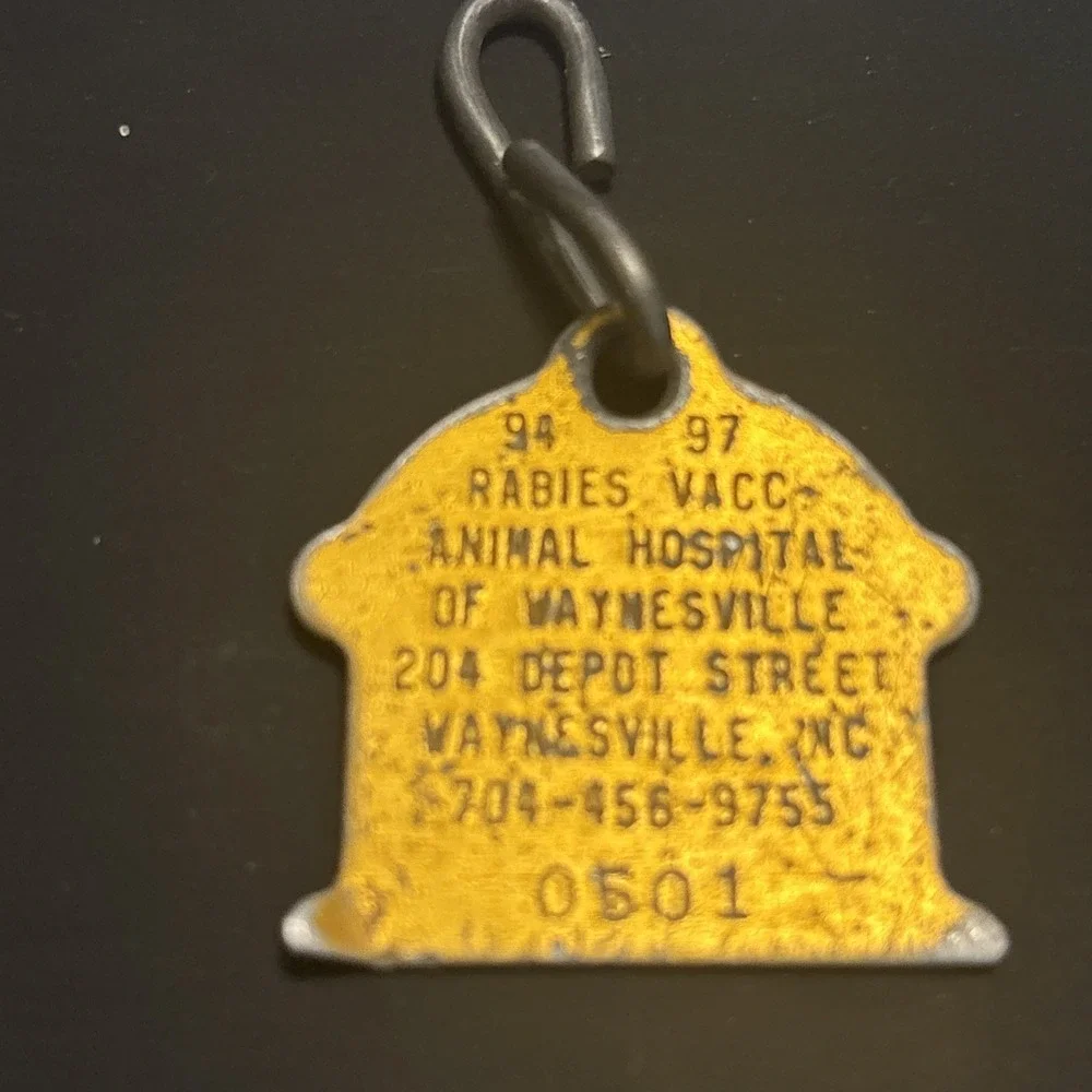 23 Vintage Dog Tags Rabies Vaccination Waynesville NC Pet ID Milk-Bone 1980s